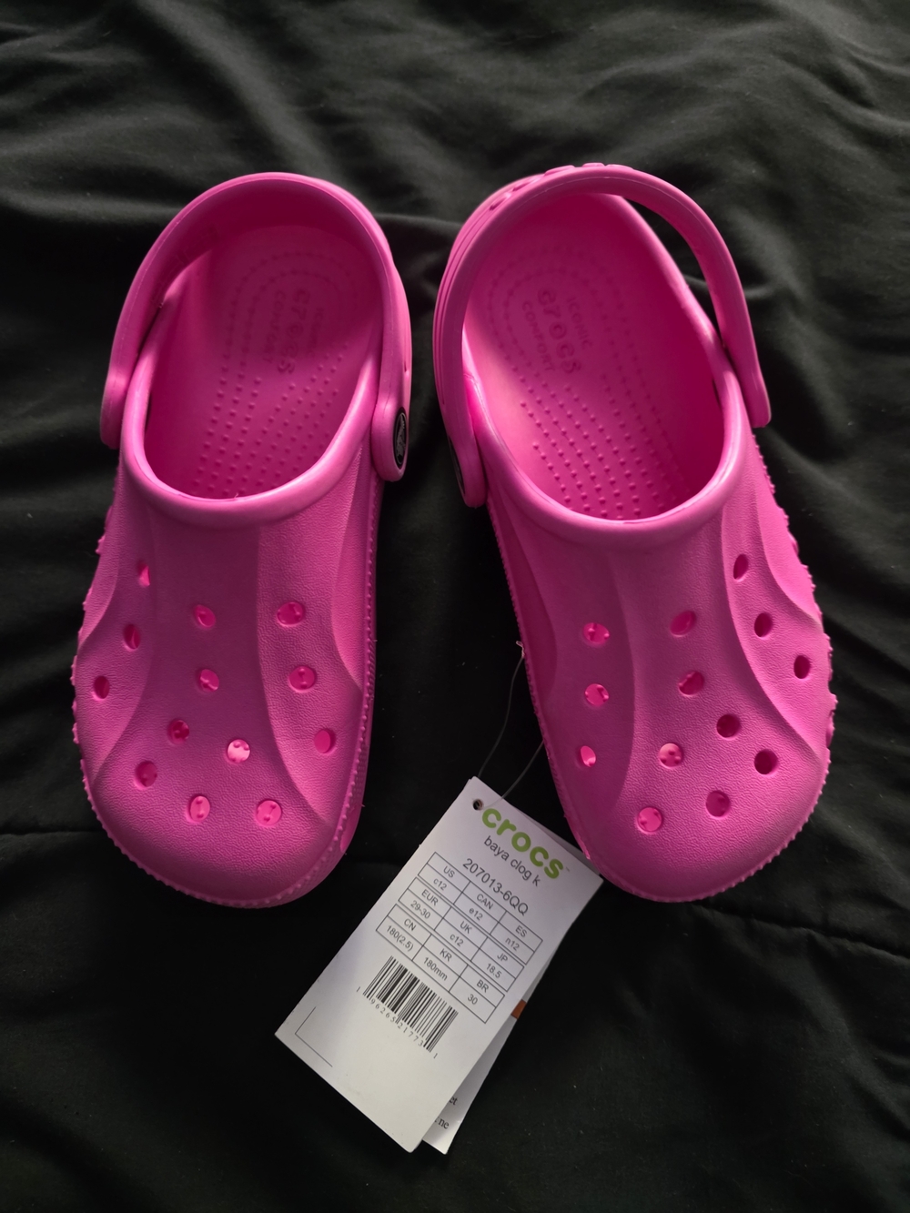 NWT Crocs Kids Baya Clog - Electric Pink (Size C12)